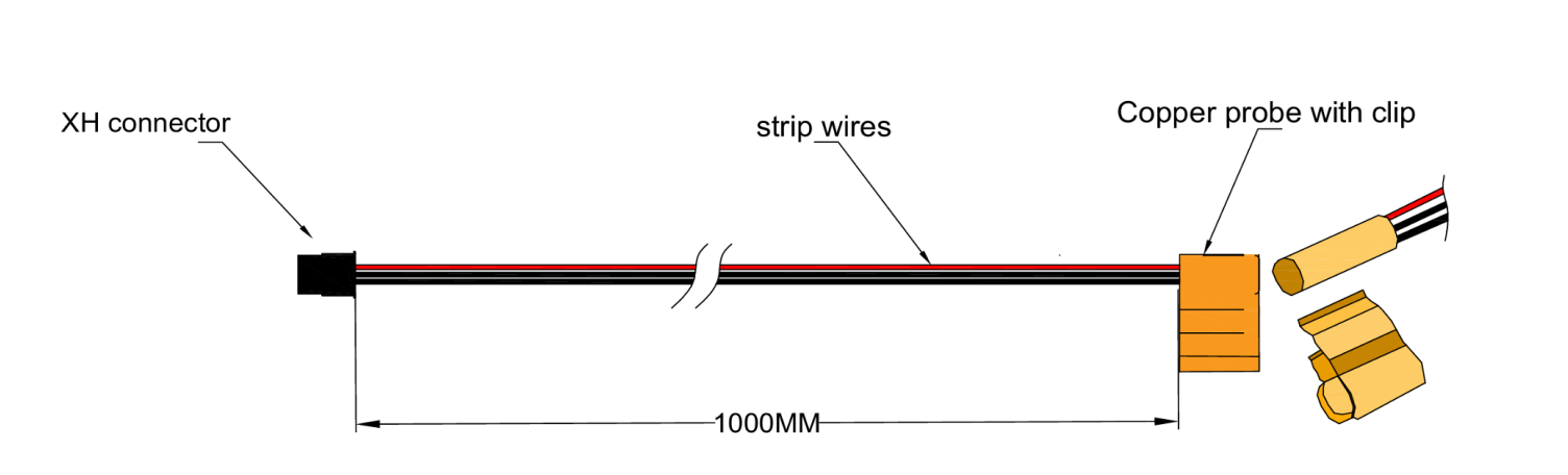Sonda de temperatura digital con clip «DS18B20» y cable «PFA»