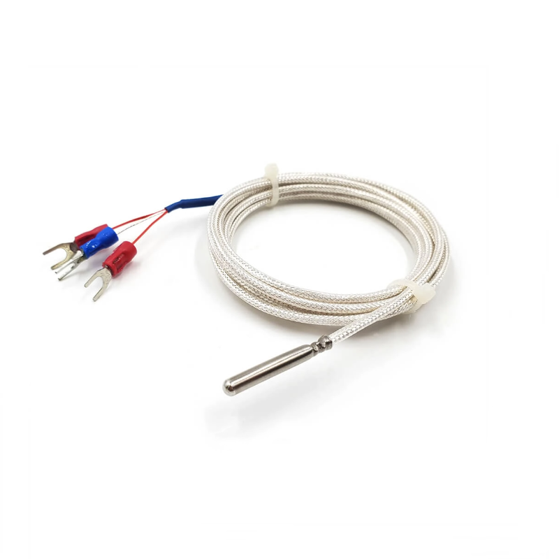 Sensor de temperatura RTD PT100 — Elemento en carcasa de acero inoxidable con extremo cerrado