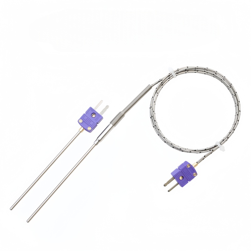 Termopar tipo E MI con miniconector y sonda de aguja flexible