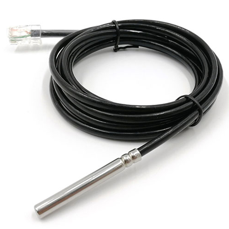Sensor digital de temperatura DS18B20 — Interfaz 1-Wire, Impermeable, Conector RJ45