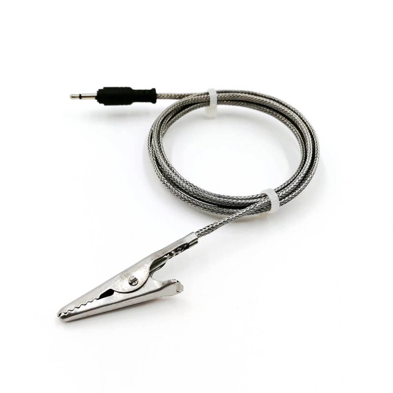 Sensor de temperatura con termistor NTC 1000K — Uso alimentario, Para ahumadores, Pinza cocodrilo, Conector jack 3.5mm
