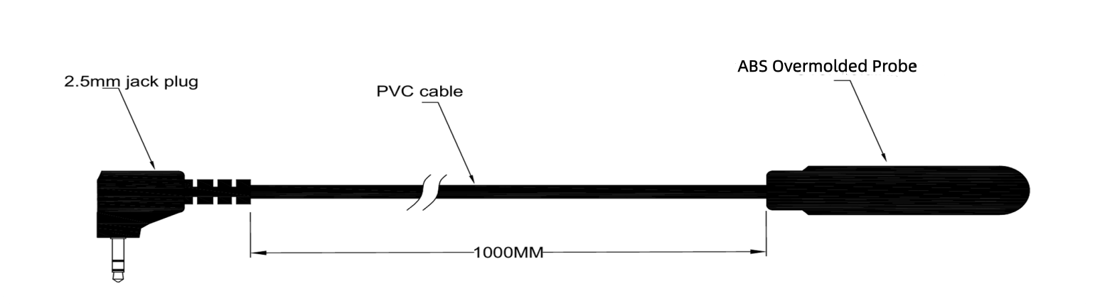 OEM DS18B20 Sonda de temperatura con sobremoldeado de ABS