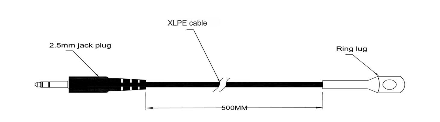 Sensor digital de temperatura DS18B20 — Terminal de anillo, Conector 2.5mm, Cable XLPE