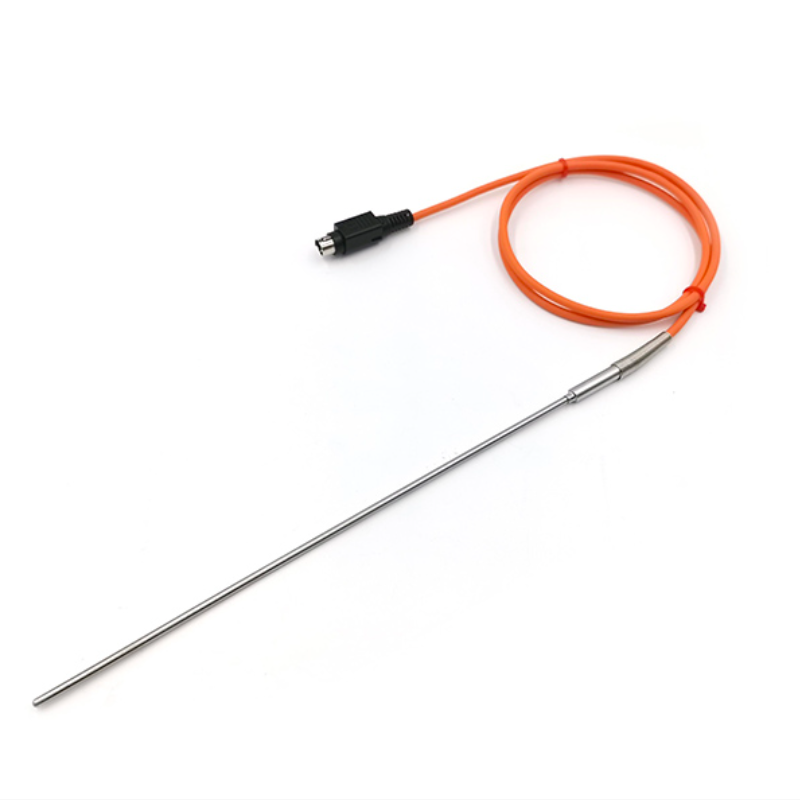 Sonda termopar tipo K con mango de acero inoxidable y cable con muelle